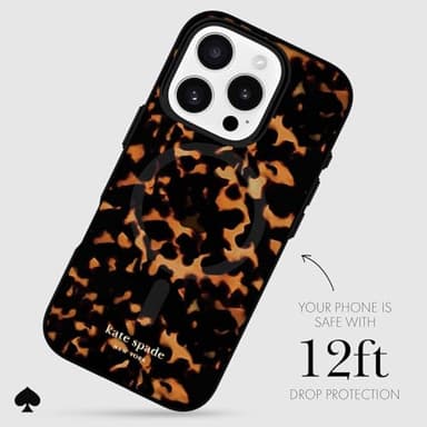 kate spade new york iPhone 16 Pro Case - Compatible with MagSafe - Designer Phone Case - Tortoise - Image 3