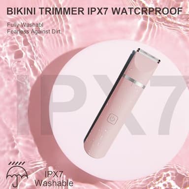 Bikini Trimmer for Women - 2 in 1 Electric Lady Pubic Hair Private Area Legs Arms Removal Personal Elecrtric Razor Shaver Rechargeable with Snap-in Ceramic Blades, Wet and Dry Use,Pink - Image 4