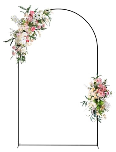 Wokceer Wedding Arch Backdrop Stand 8 FT Metal Backdrop Arch Stand for Wedding Ceremony Birthday Party Bridal Shower Floral Balloon Arch Decoration - Image 1