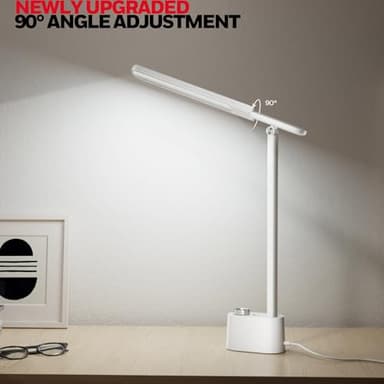 Honeywell Upgraded LED Desk Lamp - H01 Pro Sunturalux™ Foldable Desk Light with USB A+C Charging Port, 3 Color Modes Dimmable Table Lamp for Home Office Reading(White) - Image 5