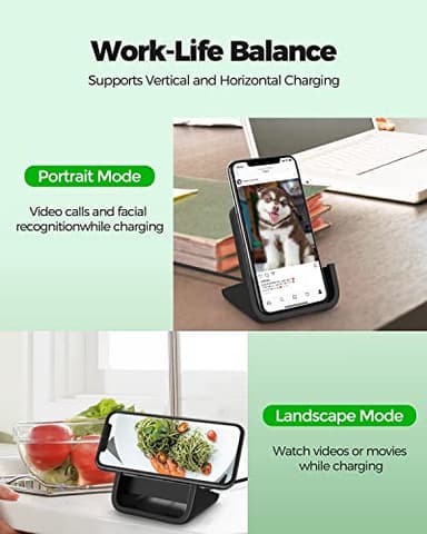 Wireless Charger YUWISS Wireless Charging Stand Cordless Charger 10/7.5/5W Compatible with iPhone 14 13 12/12 /11Pro Max/XR/XS Max/XS/X/8/8Plus Galaxy S22/S21/S9/S9+/S8/S8+ Note - Image 4