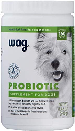 Amazon Brand - Wag Probiotic Supplement Chews for Dogs, Supports Digestive Health and Gut Flora, Natural Duck Flavor, 160 Count, Pack of 1 - Image 1
