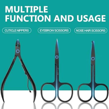 Nail Clippers Set, 26 Piece Manicure Set & Pedicure Kit, Stainless Steel Fingernail & Toenail Clipper Cutters, Professional Nail Care Tools with Luxurious Travel Case for Men and Women, Black - Image 7