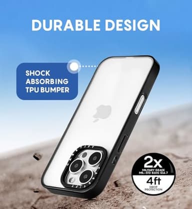 CASETiFY Compact iPhone 13 Pro Case [4 ft. 2X Military Grade Drop Protection/Slim/Lightweight] - Lazy Daisy - Clear Black - Image 5