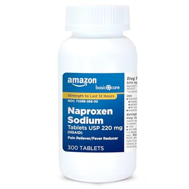 Amazon Basic Care Naproxen Sodium Tablets 220 mg, Pain Reliever/Fever Reducer (NSAID), Muscular Aches, Backache, Headache, Toothache, Minor Arthritis Pain Relief & More, 300 Count (Packaging may vary) - Image 6
