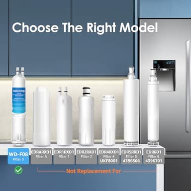 Waterdrop EDR3RXD1 Replacement for Everydrop® Filter 3, 4396841, 4396710, Kenmore® 46-9083, 46-9030, WD-F08 Refrigerator Water Filter, 3 Filters - Image 2