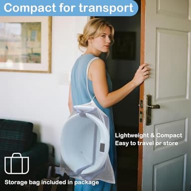 Collapsible Baby Bathtub - Large Baby Bath Tub with Thermometer & Cushion | Travel Portable Newborn Infant Bathtub | Foldable Toddler Bathtub for Baby 0 to 36 Months (Blue) - Image 6