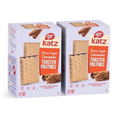 Katz Gluten Free Toaster Pastries, Cinnamon. Healthy snacks for adults and kids. Free of dairy, nuts, peanuts, and soy. Kosher 8 oz (2pk). - Image 1
