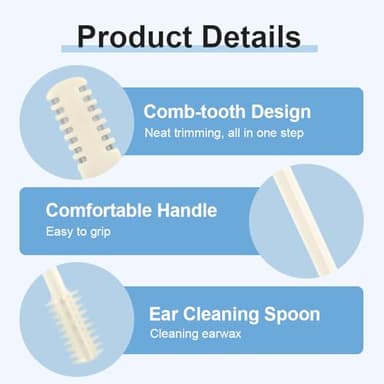 Nasal Hair Cutter, 2025 Upgraded 2 in 1 Nasal Hair Trimmer for Women Men, Manual 360° Rotating Nose Hair Remover Tool with Ear Digger Travel Essentials (Beige, 3 Pcs) - Image 4