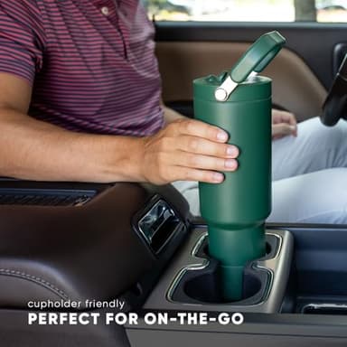 Simple Modern Trek Pivot | 40oz Flip Straw Tumbler with Handle | Water Bottle & Boot | Interchangeable Straw & Chug Lids | Insulated Stainless Steel Jug | Gym Sports Outdoors | Ice Gray - Image 3