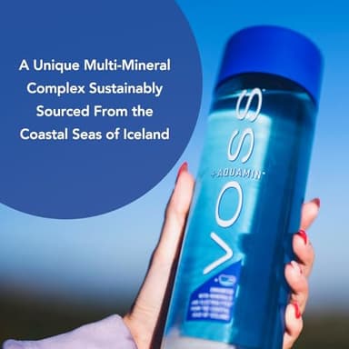 VOSS+ Aquamin Enhanced Water - Pack of 12 Bottles, 850ml Each - Purified Hydrating Water - 74 Trace Minerals & Electrolytes - Perfect for Active Lifestyles, at the Gym & on Hot Days - Recycled PET Bottle - Image 4