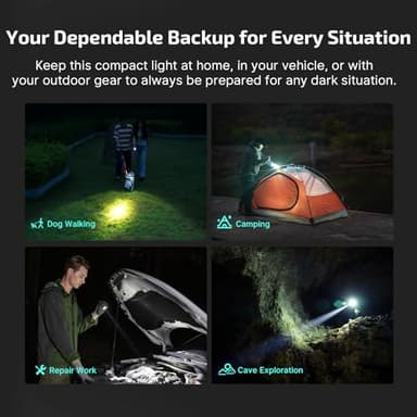 OLIGHT BatonTurbo EDC Flashlight Rechargeable, 1000 Lumens Compact LED Powerful Flash Light 510 Meters Long Throw, with Magnetic Charging Cable and Landyard for Hiking, Camping, Home Use (OD Green) - Image 8
