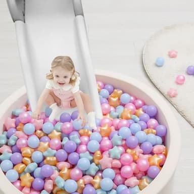 TRENDPLAY Star Ball Pit Balls 200 for Toddlers - Purple Ball Pit Ball Shapes for Boys Girls Fun, Birthday Party, Christmas Decoration, Pearl Mermaid Colors - Image 3