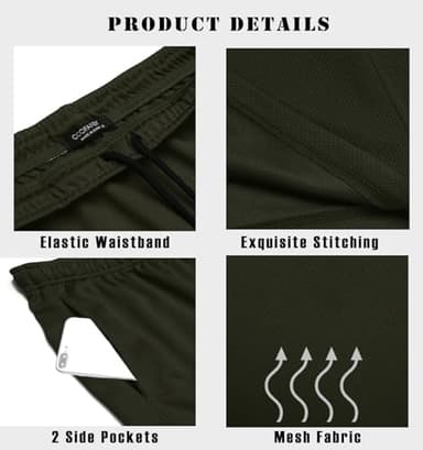 COOFANDY Men's 3 Pack Gym Workout Shorts Quick Dry Training Bodybuilding Shorts Mesh Athletic Short Pants with Pocket - Image 5