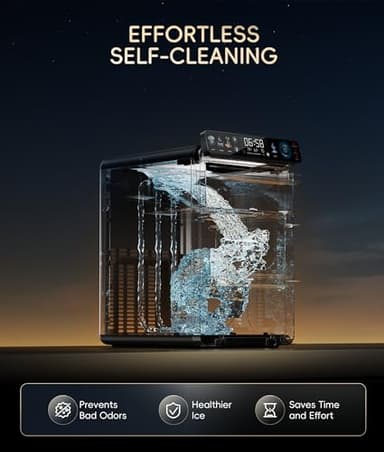 ecozy Nugget Ice Maker Countertop, Smart Pebble Ice Machine with APP Control, 44 lbs Per Day Soft Pellet Chewable Ice with Self-Cleaning, Stainless Steel - Image 8