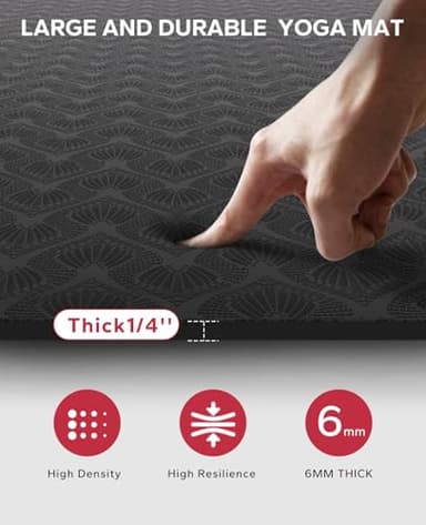 HAPBEAR Extra Large Yoga Mat - 78"x54"x6mm (1/4 inch), Non-Slip, Durable, Eco-Friendly, Thick Wide Exercise Mat for Home Workouts, Yoga, Pilates, Stretching, Meditation (Barefoot Exercise) - Image 4