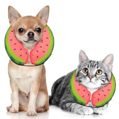 MIDOG Soft Inflatable Dog Cone, Donut E-Collar Alternative for After Surgery, Prevents Licking, Allowing Normal Eating & Vision, Comfortable Recovery Collar for Small Medium Large Dogs & Cats, Red-XS - Image 1