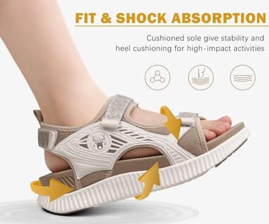 KuaiLu Womens Orthopedic Walking Sandals Comfortable Plantar Fasciitis Arch Support Summer Outdoor Travel Outfits Platform Cushion Shoes Athletic Sport Recovery Adjustable Strap Slides Beige Size 8.5 - Image 8