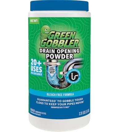 Green Gobbler Drain Clog Remover & Drain Cleaner Powder, 20+ Treatments, Maintenance Breaks Down Grease, Paper, Fat & Oil, Septic Safe - Image 1
