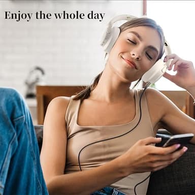 Falebare Bluetooth Headphone Over The Ear, Noise Cancelling Headphones Wireless Headsets Bluetooth with Mic, 80H Playtime, Deep Bass, Comfort Fit, Portable Lightweight Headphones for Travel, Home - Image 6