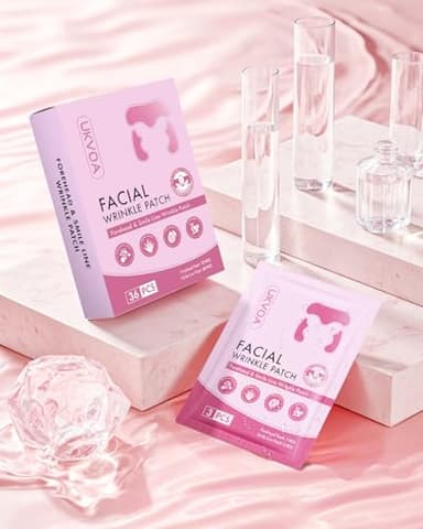 UKVOA Forehead Wrinkle Patches & Smile Line Patches, Overnight Facial Wrinkle Treatment with Hyaluronic Acid, Aloe, Collagen & Vitamin E to Lift Smile Lines for Women 36pcs - Image 3