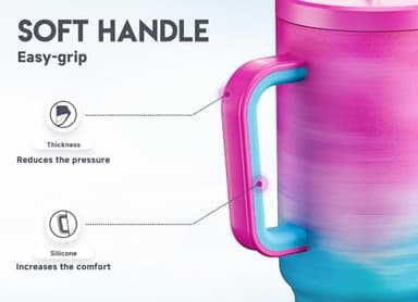 Meoky 40 oz Tumbler with Handle and Straw, Tumbler with Lid and Straw, Insulated Stainless Steel Travel Mug, 100% Leak-proof, Keeps Cold for 34 Hours or Hot for 10 Hours (Marshmallow) - Image 4