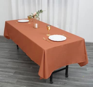 AK TRADING CO. 60 x 102-Inch Rectangular IFR Polyester Tablecloth - Made in USA - Wrinkle-Resistant, Flame Resistant, Durable Party Table Cover, Banquet Tablecloth, Wedding Table Cover - Copper - Image 2