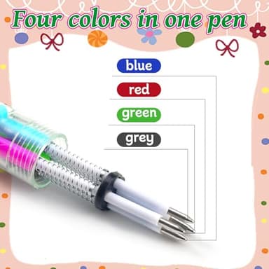 30 Set Cute Multicolor Pens in One 4-in-1 Fun Pens Bulk with 30 Gift Cards for Kindergarten Party End of Year Student Gift Bulk Office School Exchange Gifts - Image 3