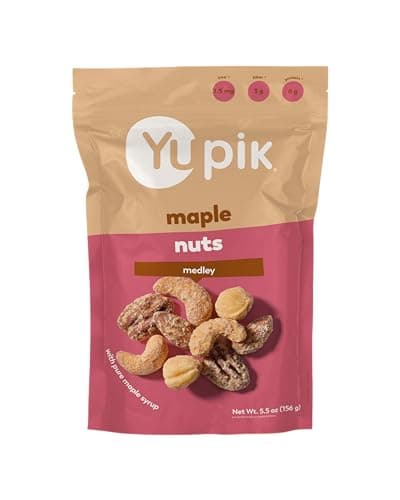 Yupik Mixed Maple Nuts, 5.5 Oz, Gluten-Free Snack, Kosher, Non-GMO, Maple Glazed Nuts, With Pure Maple Syrup, Dry Roasted Almonds, Cashews, Pecans, Hazelnuts, Cozy Cinnamon Flavored Snack - Image 1