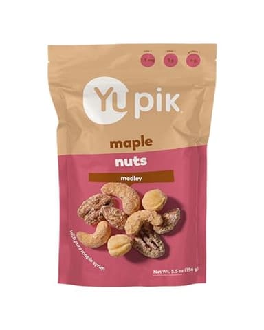 Yupik Mixed Maple Nuts, 5.5 Oz, Gluten-Free Snack, Kosher, Non-GMO, Maple Glazed Nuts, With Pure Maple Syrup, Dry Roasted Almonds, Cashews, Pecans, Hazelnuts, Cozy Cinnamon Flavored Snack - Image 1