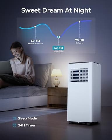 EUHOMY 10,000 BTU Portable Air Conditioners Up to 450 sq.ft, 3-1 Standing Smart Cooling AC with Remote, Dehumidifier, Fan, Air Conditioner Cools Room, 3 Modes, 24-hour timer, LED Display, Bedroom - Image 4