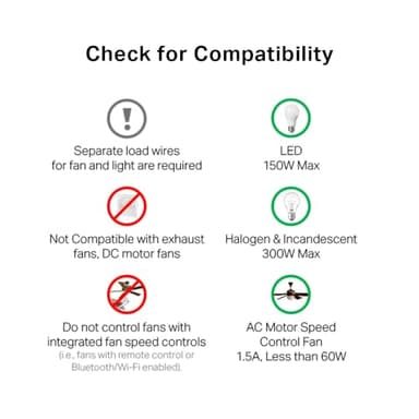 Kasa Smart Ceiling Fan Control & Dimmer Switch | Adjustable 4-Speed Fan & Brightness Control | Works w/Apple HomeKit, Alexa & Google Home | 2.4G Wi-Fi Only, Single Pole, Neutral Wire Required | KS240 - Image 9