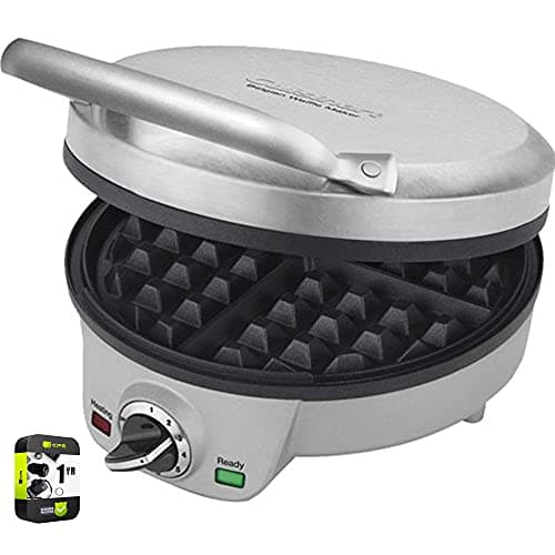Cuisinart WAF-200FR 4 Slice Round Belgian Waffle Maker, Brushed Stainless - Certified Refurbished - Image 1