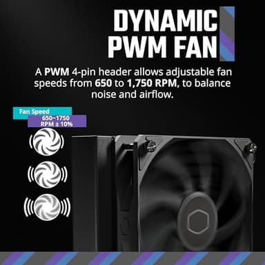 Cooler Master 120L Core Close-Loop AIO Liquid Cooler, R7|i5 Gen S Dual Chamber Pump, 120mm PWM, 120mm Radiator, White Lighting, AMD Ryzen AM5|4, Intel LGA 1851|1700 Platform - Image 5