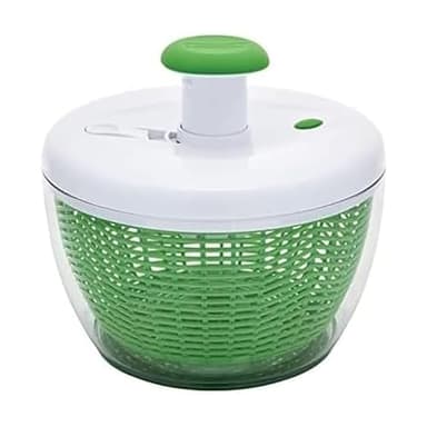 Farberware Easy to use pro Pump Spinner with Bowl, Colander and Built in draining System for Fresh, Crisp, Clean Salad and Produce, 6.6 quart, Green - Image 1