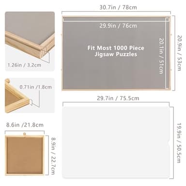 Becko US 1000-Pc Tilting Puzzle Board with 4 Drawers & Cover, Adjustable Jigsaw Puzzle Table with Built-in Easel/Stand, Portable Boards with Puzzles Storage for Adults, with Flannel Tabletop - Image 6