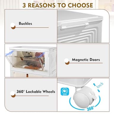 CTSNSLH 4 Tier Plastic Storage Bins and Boxes Organizer - Stackable with Lids for Bedroom, Living Room, Office - Foldable Containers - Image 6