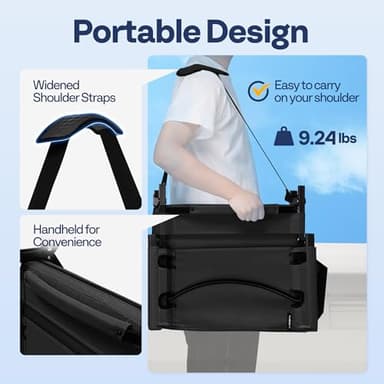 VIVOHOME Height Adjustable High Back Stadium Seats with Back Support and Cushion, 2 Pack Portable Bleacher Chairs with Cup Holder and Shoulder Strap, Black - Image 6