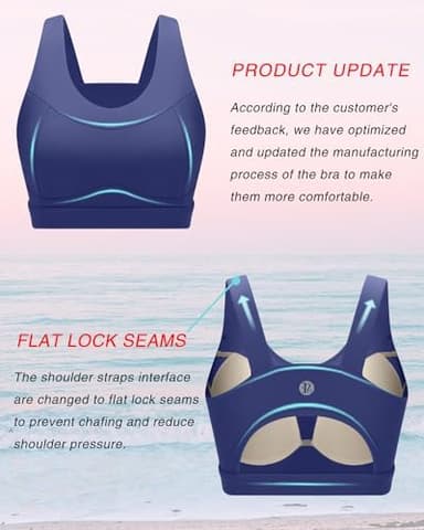 RUNNING GIRL High Impact Sports Bras for Women,Racerback Running Bra Workout Crop Tank Tops Longline Sports Bra Push up - Image 5