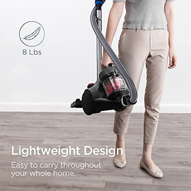 Eureka Bagless Canister Vacuum Cleaner, Lightweight Vac for Carpets and Hard Floors, Red, Whirlwind NEN110D - Image 7