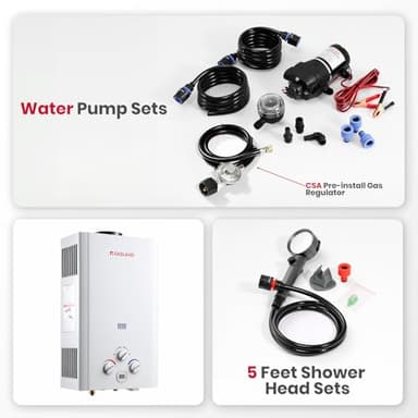 GASLAND 2.64 GPM Propane Tankless Water Heater with Pump & Pipe Strainer for Camping and Off Grid Cabins, 10L Outdoor On Demand Hot Water Heater - Image 7
