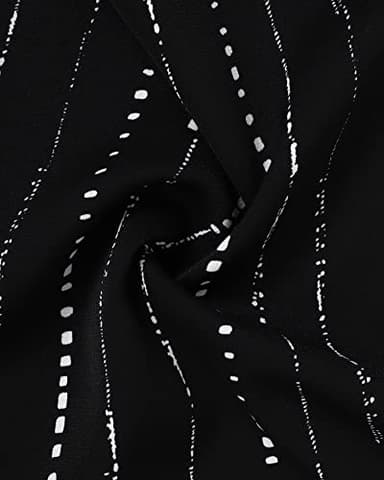 Timeson Ladies Tops and Blouses,Collared V Neck Work Shirts for Women Short Sleeve Business Casual Tops Women Professional Work Clothes Loose Fit Summer Chiffon Tunics Tops Sheer Silk Black Stripe S - Image 5