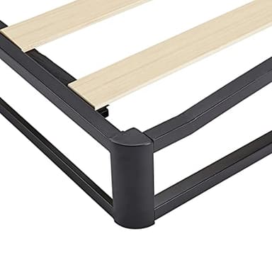 Amazon Basics Metal Platform Bed Frame, with Wood Slat Support, 6 inches High, Queen, Black - Image 3