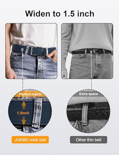 JUKMO 1.5" (38mm) Leather Ratchet Belt for Men in Gift Box (Blue, Medium) - Image 2