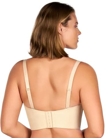HSIA Longline Strapless Bra for Women, Anti-Slip Support Corset for Large Bust Convertible Bustier Bandeau for Big Breasts Beige - Image 5