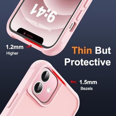 SKYLMW Compatible with iPhone 12 Case & iPhone 12 Pro Case with Invisible Magnetic O-Ring Stand Translucent Phone Cases 6.1" [Compatible with Mag-Safe][Great Grip Feeling], Pink - Image 6