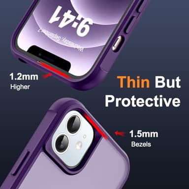 SKYLMW Compatible with iPhone 12 Case & iPhone 12 Pro Case with Invisible Magnetic O-Ring Stand Translucent Phone Cases 6.1" [Compatible with Mag-Safe][Great Grip Feeling], Purple - Image 6