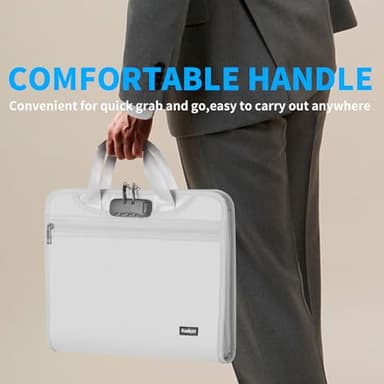 Andyer Accordion File Organizer with Lock, Fireproof Expanding File Folder with Tabs, 13 Pockets Important Document Organizer with Handle, Portable Paperwork Business Organizer, Letter/A4-Size(Silver) - Image 6