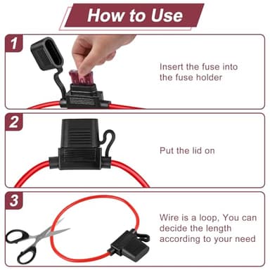 10 Pack Inline Fuse Holder 12V, Professional 12 AWG Waterproof Fuse Holder with 35 Pcs (5A/7.5A/10A/15A/20A/30A/40A) Standard Car Fuses, Giwiemi in Line Fuses Holders 12v for Marine Auto and Circuits - Image 6