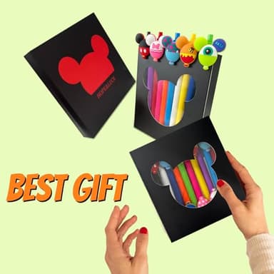 APQA 10pcs Mouse Head Character Ears Pens Set, Retr ctable Ballpoint Pen, Multi Color Jumbo Autograph Princess Pencil Signature Office Desk Stationary Accessories, Gift for Teacher Student - Image 2